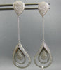 ESTATE LARGE 2.26CT DIAMOND 18K WHITE GOLD 3D PAVE TEAR DROP CHANDELIER EARRINGS