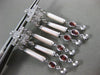 LARGE 1.60CT DIAMOND & GARNET & MOTHER OF PEARL 14KT WHITE GOLD HANGING EARRINGS