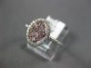 ESTATE .37CT WHITE & PINK DIAMOND 14K WHITE GOLD 3D CLUSTER OVAL FRIENDSHIP RING