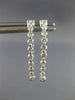 ESTATE 1.0CT DIAMOND 14KT WHITE GOLD 3D ROUND OVAL DOUBLE SIDED HOOP EARRINGS