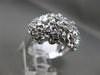 ESTATE EXTRA LARGE .10CT DIAMOND 14KT WHITE GOLD 3D MATTE & SHINY FLOWER RING