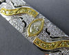 ESTATE WIDE 5.70CT WHITE & FANCY YELLOW DIAMOND 18K 2TONE GOLD FILIGREE BRACELET