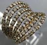 ESTATE WIDE 1.71CT WHITE & CHOCOLATE FANCY DIAMOND 14K ROSE GOLD MULTI ROW RING