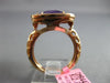 ESTATE EXTRA LARGE 5.52CT DIAMOND & AAA AMETHYST 14KT ROSE GOLD SQUARE HALO RING