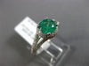 ESTATE 1.39CT DIAMOND & AAA COLOMBIAN EMERALD 14KT WHITE GOLD 3D ENGAGEMENT RING