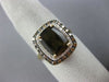 LARGE 3.30CT WHITE & CHOCOLATE FANCY DIAMOND & SMOKY TOPAZ 14K 2 TONE GOLD RING