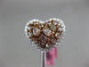 ESTATE LARGE 2.38CT WHITE & PINK DIAMOND 18KT 2 TONE GOLD HEART SHAPE LOVE RING