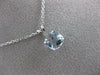 ESTATE 1CT EXTRA FACET AQUAMARINE 14K WHITE GOLD SQUARE CLASSIC FLOATING PENDANT