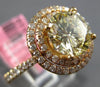 ESTATE LARGE 2.51CT WHITE & FANCY YELLOW DIAMOND 18KT ROSE GOLD ENGAGEMENT RING