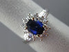 ESTATE 1.83CT DIAMOND & AAA SAPPHIRE 14K WHITE GOLD OVAL CLUSTER ENGAGEMENT RING