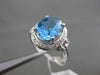 ESTATE 3.53CTW DIAMOND & AAA EXTRA FACET BLUE TOPAZ 14KT WHITE GOLD OVAL RING