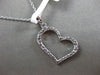 ESTATE .38CT DIAMOND 18K WHITE GOLD OPEN HEART PAVE LOVE FLOATING PENDANT CHAIN