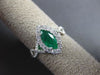 ESTATE 1.23CT DIAMOND & AAA MARQUISE CUT EMERALD 18KT WHITE GOLD ENGAGEMENT RING