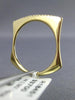 ESTATE .09CT ROUND DIAMOND 14KT YELLOW GOLD 3D CLASSIC PAVE BAR SQUARE FUN RING
