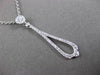 ANTIQUE .28CT DIAMOND 14KT WHITE GOLD ELONGATED TEAR DROP HANDCRAFTED PENDANT