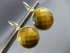 LARGE .35CT DIAMOND & TIGER EYE 14KT YELLOW GOLD 3D LEVERBACK HANGING EARRINGS