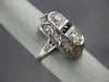 ANTIQUE WIDE .70CT OLD MINE DIAMOND & AAA SAPPHIRE PLATINUM OPEN FILIGREE RING