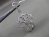 ESTATE LARGE .45CT DIAMOND 14KT WHITE GOLD 3D FILIGREE MILGRAIN FLOATING PENDANT