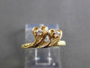 ESTATE .04CT DIAMOND 14KT YELLOW GOLD DOUBLE SOLITAIRE HEART LOVE RING #24514