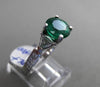 ESTATE 2.69CT DIAMOND & AAA EMERALD PLATINUM PRINCESS CUT 3D ENGAGEMENT RING