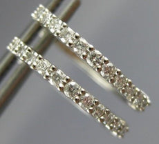 ESTATE .25CT DIAMOND 14KT WHITE GOLD 3D ROUND CLASSIC HUGGIE HOOP EARRINGS