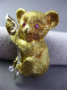 ANTIQUE LARGE DIAMOND & AAA RUBY 18KT GOLD AUSTRALIAN KOALA TEDDY BEAR PIN #1441