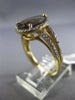 ESTATE 2.91CT DIAMOND & AAA SMOKY TOPAZ 14KT YELLOW GOLD HALO ENGAGEMENT RING