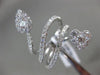 ESTATE EXTRA LARGE 1.49CT DIAMOND 18K WHITE GOLD MULTI ROW HEART PEAR SHAPE RING