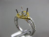 WIDE .6CT WHITE & FANCY YELLOW DIAMOND 18K 2TONE GOLD SEMI MOUNT ENGAGEMENT RING