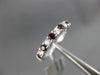 ESTATE .60CT DIAMOND & AAA RUBY 18K WHITE GOLD 3D SEMI ETERNITY ANNIVERSARY RING