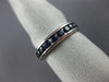 ESTATE 1.20CT AAA ROUND SAPPHIRE 14KT WHITE GOLD 3D CHANNEL ETERNITY RING #22442