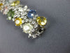 ESTATE LARGE 66.90CT DIAMOND & AAA MULTI GEM 18KT WHITE GOLD 3D TENNIS BRACELET