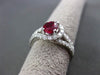 ESTATE WIDE 2.06CT DIAMOND & AAA RUBY 18KT WHITE GOLD DOUBLE ROW ENGAGEMENT RING