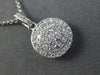 ESTATE .40CT DIAMOND 14KT WHITE GOLD 3D ROUND CLUSTER FILIGREE FLOATING PENDANT