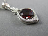 LARGE 1.98CT DIAMOND & AAA GARNET 14KT WHITE GOLD 3D TEAR DROP FILIGREE PENDANT