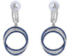 1.77CT DIAMOND & AAA SAPPHIRE 18KT WHITE GOLD 3D MULTI CIRCULAR HANGING EARRINGS