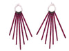 3.14CT DIAMOND & AAA RUBY 18KT WHITE GOLD 3D CIRCULAR MULTI BAR HANGING EARRINGS