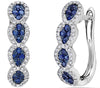 .66CT DIAMOND & AAA SAPPHIRE 18K WHITE GOLD 3D TEAR DROP HUGGIE HANGING EARRINGS