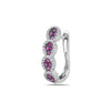 .84CT DIAMOND & AAA RUBY 18KT WHITE GOLD 3D TEAR DROP HUGGIE HANGING EARRINGS