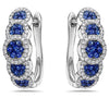 2.80CT DIAMOND & AAA SAPPHIRE 18K WHITE GOLD MULTI CIRCULAR FUN HANGING EARRINGS