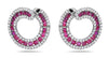 ESTATE 3.0CT DIAMOND & AAA RUBY 18K WHITE GOLD 3D SIDEWAYS HOOP HANGING EARRINGS