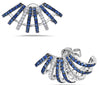 ESTATE 1.25CT DIAMOND & AAA SAPPHIRE 18KT WHITE GOLD UMBRELLA HANGING EARRINGS