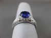 ESTATE 1.79CT DIAMOND & SAPPHIRE 18KT WHITE GOLD 3D DOUBLE HALO ENGAGEMENT RING