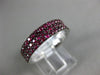 ESTATE 1.06CT AAA RUBY 14K WHITE & BLACK GOLD 3 ROW COMFORT FIT ANNIVERSARY RING