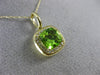 ESTATE 1.53CT DIAMOND & AAA PERIDOT 14KT YELLOW GOLD SQUARE HALO CLASSIC PENDANT