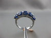 ESTATE WIDE 3.87CT DIAMOND & SAPPHIRE 14K WHITE GOLD OVAL ETOILE DOUBLE ROW RING