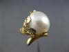 ESTATE LARGE AAA SOUTH SEA PEARL 14KT YELLOW GOLD 3D OPEN FILIGREE FLOWER RING