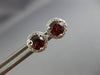 ESTATE 1.17CT DIAMOND & AAA GARNET 14KT WHITE GOLD ROUND HALO STUD EARRINGS