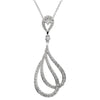 ESTATE .66CT ROUND DIAMOND 18KT WHITE GOLD 3D DOUBLE TEAR DROP FLOATING PENDANT
