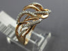 ESTATE WIDE .18CT ROUND CUT DIAMOND 14KT ROSE GOLD MULTI LEAF ANNIVERSARY RING